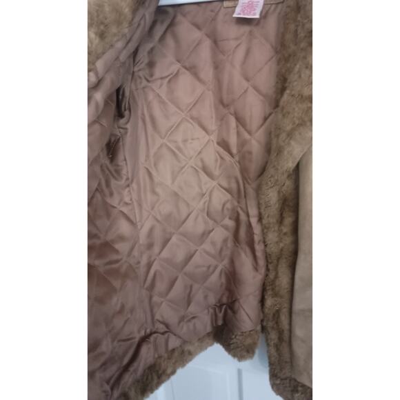 Y2K Vintage Penny Lane Suede Coat Sz M Genuine Leather, Faux Fur Xhilaration - Picture 11 of 11